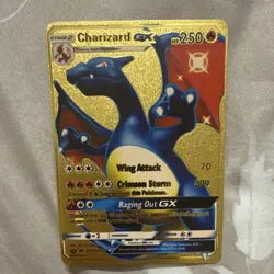 Pokemon Charizard GX SV49/SV94 Hidden Fates Shiny Vault Gold Metal Foil Card - Image 1