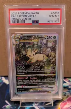 PSA 10 Leafeon VSTAR Full Art Ultra Rare GG35/GG70 Crown Zenith Galarian Gallery - Image 1