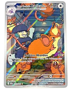 Pokemon Destined Rivals - Team Rocket's Raticate - Illustration Rare NM+/MT 202 - Image 1