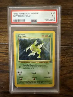 1999 Vintage Pokemon Jungle Set Scyther WOTC Holo Rare PSA 5 - Image 1