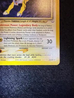 Pokemon Raikou 22/64 from Neo Revelations Unlimited in LP condition! - Image 5