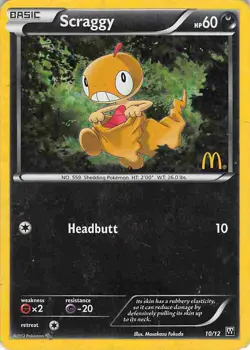Scraggy 10/12 McDonald's Collection 2012 Pokemon HP/DMG - Image 1