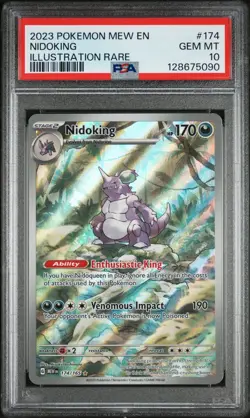 2023 POKEMON MEW EN-151 ILLUSTRATION RARE #174 NIDOKING PSA 10 - Image 1