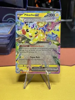 Pokemon Pikachu ex 057/191 SSP EN Sv08 Surging Sparks Full Art Holo 2024 NM - Image 1