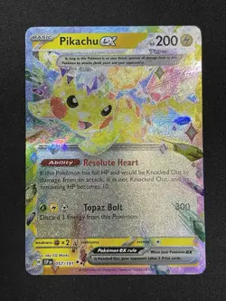 Pokemon Pikachu ex 057/191 SSP EN Sv08 Surging Sparks Full Art Holo 2024 NM - Image 2