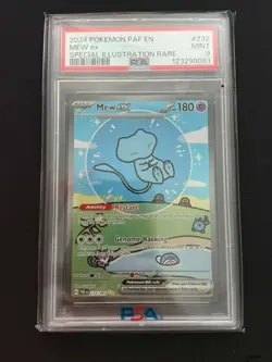 2024 POKEMON PAF EN-PALDEAN FATES SPECIAL ILLUSTRATION RARE #232 MEW EX PSA 9 - Image 1