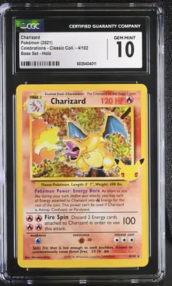Charizard 4/102 Celebrations Classic Holo Pokemon CGC 10 Gem Mint *011 - Image 1