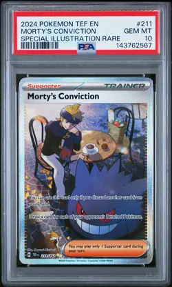 Morty's Conviction 211/162 Special Illustration Rare Pokemon PSA 10 *567 - Image 1