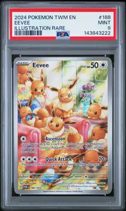 Eevee 188/167 Illustration Rare Twm En-twilight Masquerade Pokemon PSA 9 *222 - Image 1