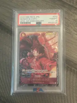2023 MONKEY D. LUFFY #012 ONE PIECE JPN OP05-1ST ANNIVERSARY PSA 10 - Image 1