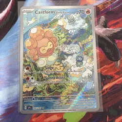 Castform Sunny Form 195/191 Illustration Rare Surging Sparks Pokemon Card - NM - Image 1