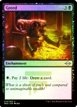 X 1 Greed FOIL NM-M Modern Horizons 274 MTG Magic The Gathering - Image 1