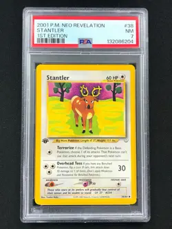 Pokemon 2001 Stantler 1st 38/64 Neo PSA 7 - Image 1