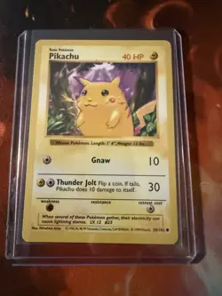 Pokemon Shadowless Red Cheeks Pikachu 058/102 Base Set NM - Image 1