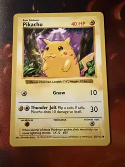 Pokemon Shadowless Red Cheeks Pikachu 058/102 Base Set NM - Image 2