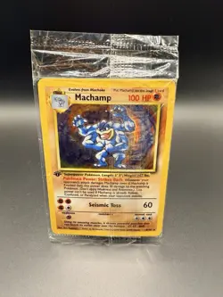 Pokemon Machamp Base Set 8/102 Rare Holo 1st Edition 100 HP English - Image 1