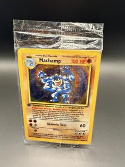 Pokemon Machamp Base Set 8/102 Rare Holo 1st Edition 100 HP English - Image 2