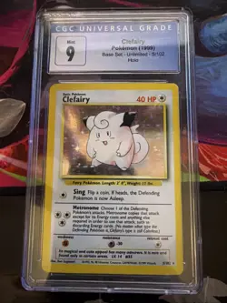 CGC 9 MINT Pokemon 1999 WOTC Base Set Unlimited "CLEFAIRY" HOLO 5/102 - Image 1