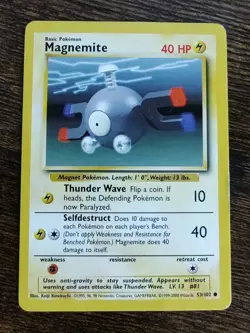 Pokemon Magnemite 53/102 Base Set UK Print 1999-2000 - Image 1