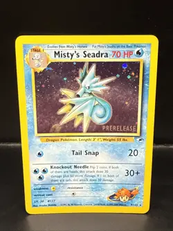 Pokemon TCG Misty's Seadra Holo Rare Gym Heroes Prerelease 9/132 AR - Image 1
