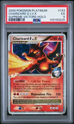 2009 POKEMON PLATINUM SUPREME VICTORS #143 CHARIZARD G LV.X-HOLO PSA 5 - Image 1