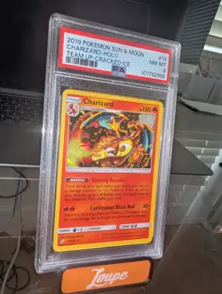 Pokemon 2019 Sun & Moon Team Up Cracked Ice #14 Charizard-Holo PSA 8 - Image 2