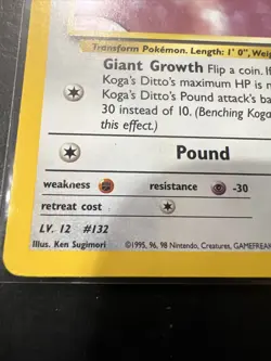 Pokemon TCG Koga's Ditto Gym Challenge 10/132 Holo RARE - Image 4