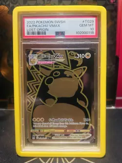2022 POKEMON SWORD & SHIELD LOST ORIGIN #TG29 FULL ART/PIKACHU VMAX PSA 10 - Image 4