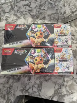POKEMON “PRISMATIC EVOLUTIONS” SURPRISE BOX AND BOOSTER BUNDLE PACK OF 2 SEALED. - Image 1
