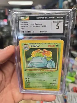 1999 Pokemon German Bisaflor (Venusaur) - Holo 1st Edition PSA 5 - Image 3