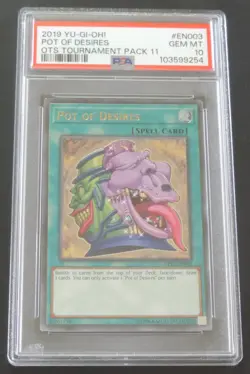 PSA 10 2019 YU-GI-OH POT OF DESIRES EN003 OTS TOURNAMENT PACK 11 - Image 1