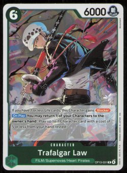 Trafalgar Law Rare (R) OP13-031 Carrying On His Will English Foil NM ONE PIECE - Image 1