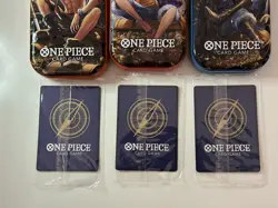 One Piece CCG Tin Promo Cards Set Sealed Luffy, Ace, And Sabo With Opened Tins - Image 5