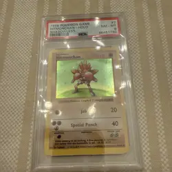 Hitmonchan Shadowless 7/102 Base Set WOTC 1999 Pokemon Trading Card NM-MT PSA 8 - Image 1