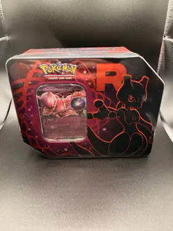 *SEALED* Pokemon TCG Team Rocket Mewtwo ex Tin [5 Booster Packs + Promo Card] - Image 1