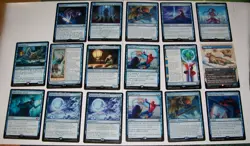 17x Mixed Blue Rare Magic the Gathering card lot various sets - Image 1