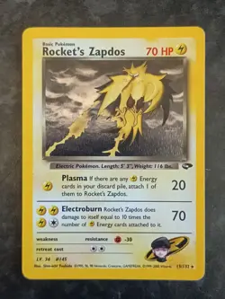Rocket's Zapdos Holo 15/132 Gym Challenge Pokemon Card - Image 1