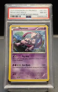 Pokemon Mewtwo XY Promos Black Star Promo Holo PSA 8 Card XY100 - Image 1