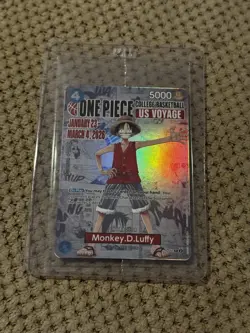 One Piece Monkey D Luffy US Voyage College Basketball Promo Card (Sealed) - Image 1