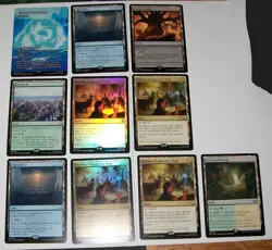 10x Mixed Land Rare Magic the Gathering card lot various sets - Image 1