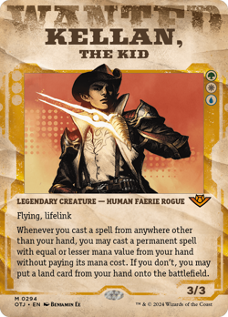x1 Kellan, the Kid OTJ MTG 294 MYTHIC SHOWCASE WANTED M/NM 1x - Image 1