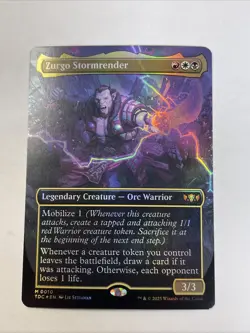 Zurgo Stormrender FOIL BORDERLESS #10 Tarkir: Dragonstorm Commander Mythic - Image 1