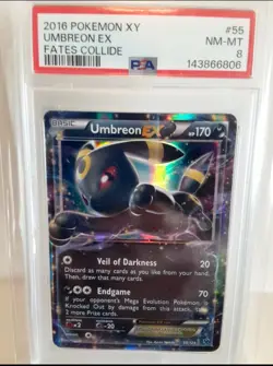 2016 POKEMON XY FATES COLLIDE #55 UMBREON EX PSA 8 - Image 1