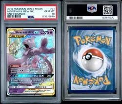 2019 Pokemon Mewtwo & Mew GX 71/236 Unified Minds PSA 10 - Image 3