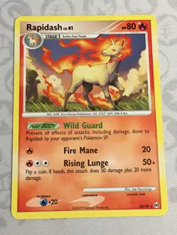 D1369 POKEMON TCG ARCEUS RAPIDASH 28 LP RARE - Image 1