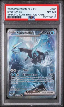 2025 POKEMON BLK EN-BLACK BOLT SPECIAL ILLUSTRATION RARE #165 KYUREM EX PSA 8 - Image 1