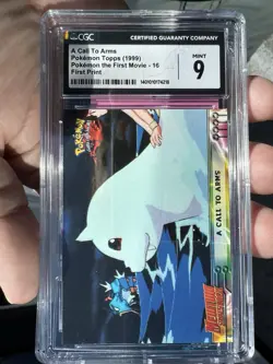 1999 TOPPS POKEMON THE FIRST MOVIE #16 A CALL TO ARMS FOIL PSA 7 - Image 1