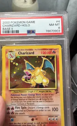 2000 Pokemon Base Set 2 Holo Charizard #4 PSA 8 NM-MT - Image 3