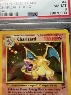 2000 Pokemon Base Set 2 Holo Charizard #4 PSA 8 NM-MT - Image 4