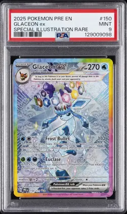 2025 POKEMON PRE EN-PRISMATIC EVOLUTIONS #150 GLACEON EX PSA 9 - Image 1